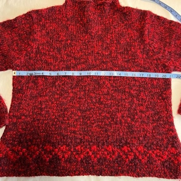 Field Gear wool blend, women's LG, acrylic wool, red multicolor sweater - Picture 4 of 8